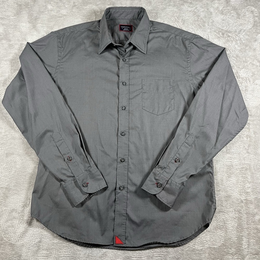 Untuckit Shirt Mens Medium Long Sleeve Button Front‎ Casual Blue Gray